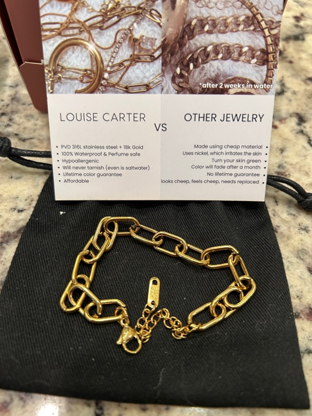 Louise Carter Gold Chain Link Bracelet - Classic Polished Links